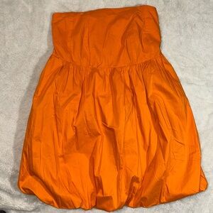 Express Orange Strapless Bubble Mini Dress Made In India Size M New With Tags